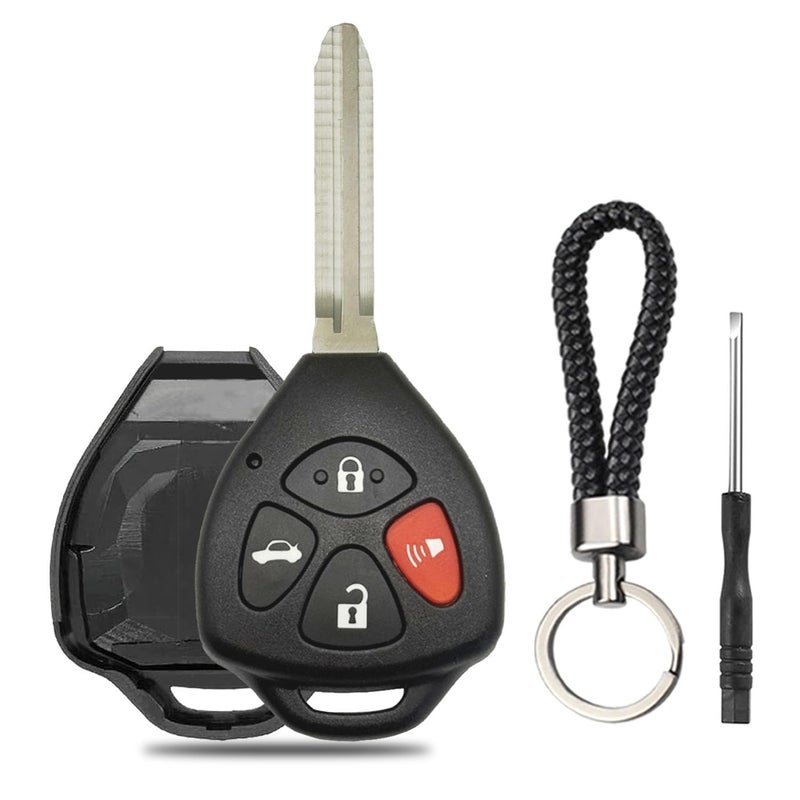 Key Fob Case Replacement Fits for Toyota Camry Corolla Venza Avalon 2007 2008 2009 2010 2011 2012 2013 HYQ12BBY GQ429T Keyless Entry Remote Control Car Key Fob Shell 4 Button Pad Cover